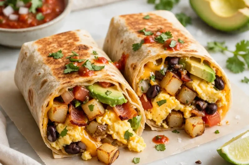 The Cheesiest Breakfast Burrito Recipe You'll Make on Repeat 3 Cheesy Breakfast Burritos