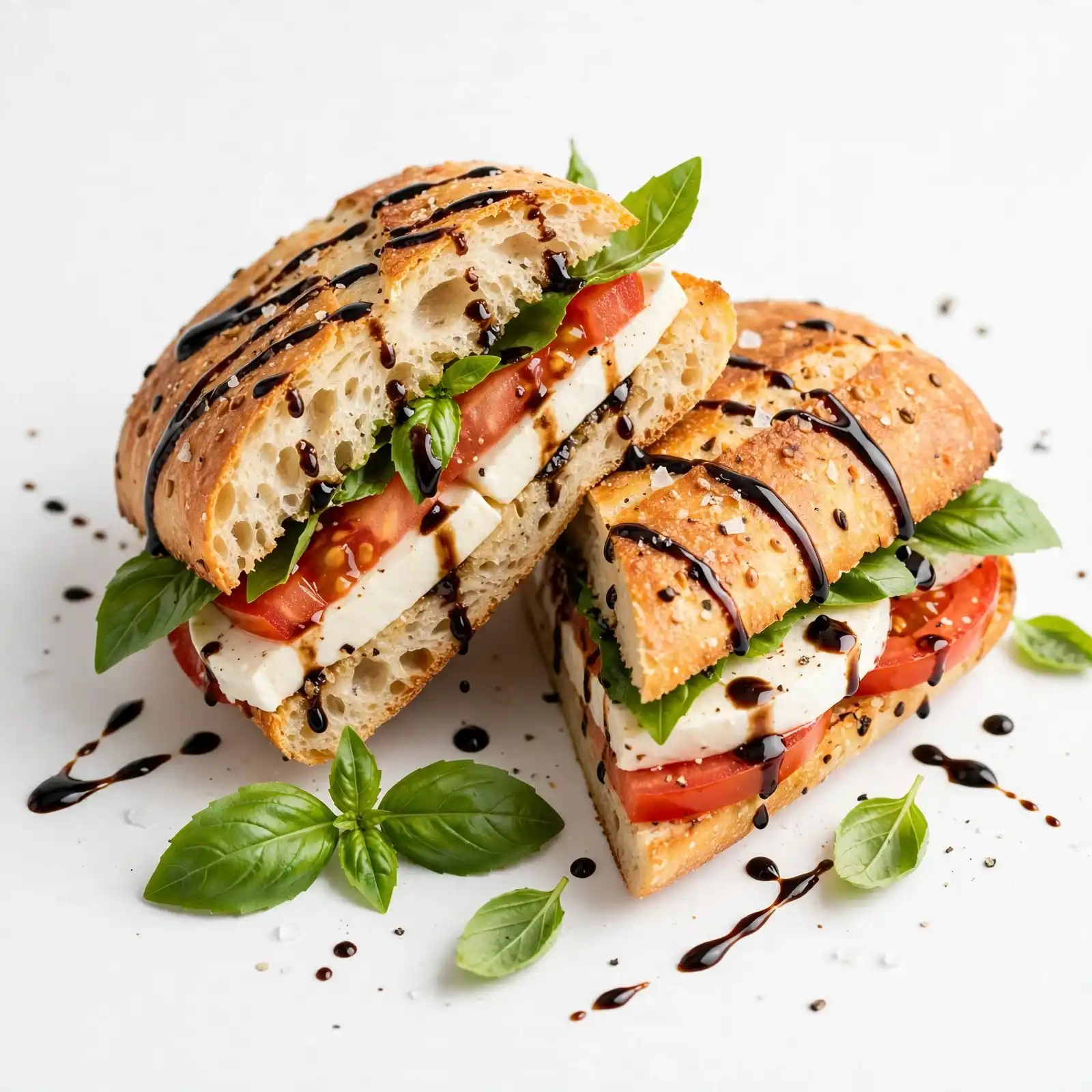 Caprese Sandwich with Balsamic Drizzle
