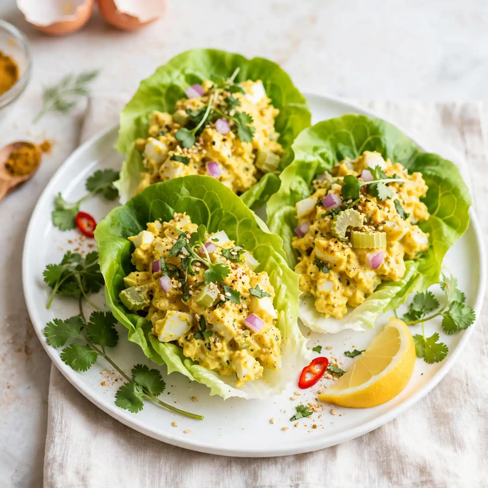10 Cozy Hard Boiled Egg Recipes That Turn a Fridge Staple Into a Real Meal 4 Curried Egg Salad Lettuce Wraps