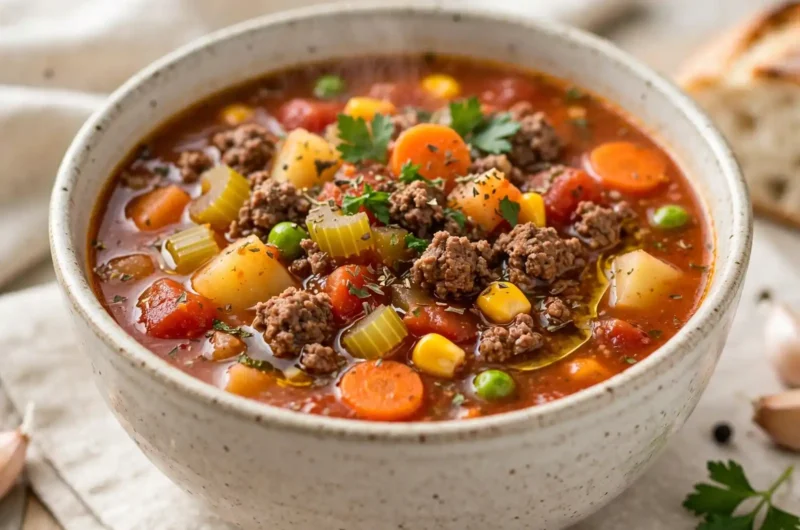 The Coziest Hamburger Soup Recipe for Busy Weeknight Dinners 3 Hearty Hamburger Soup