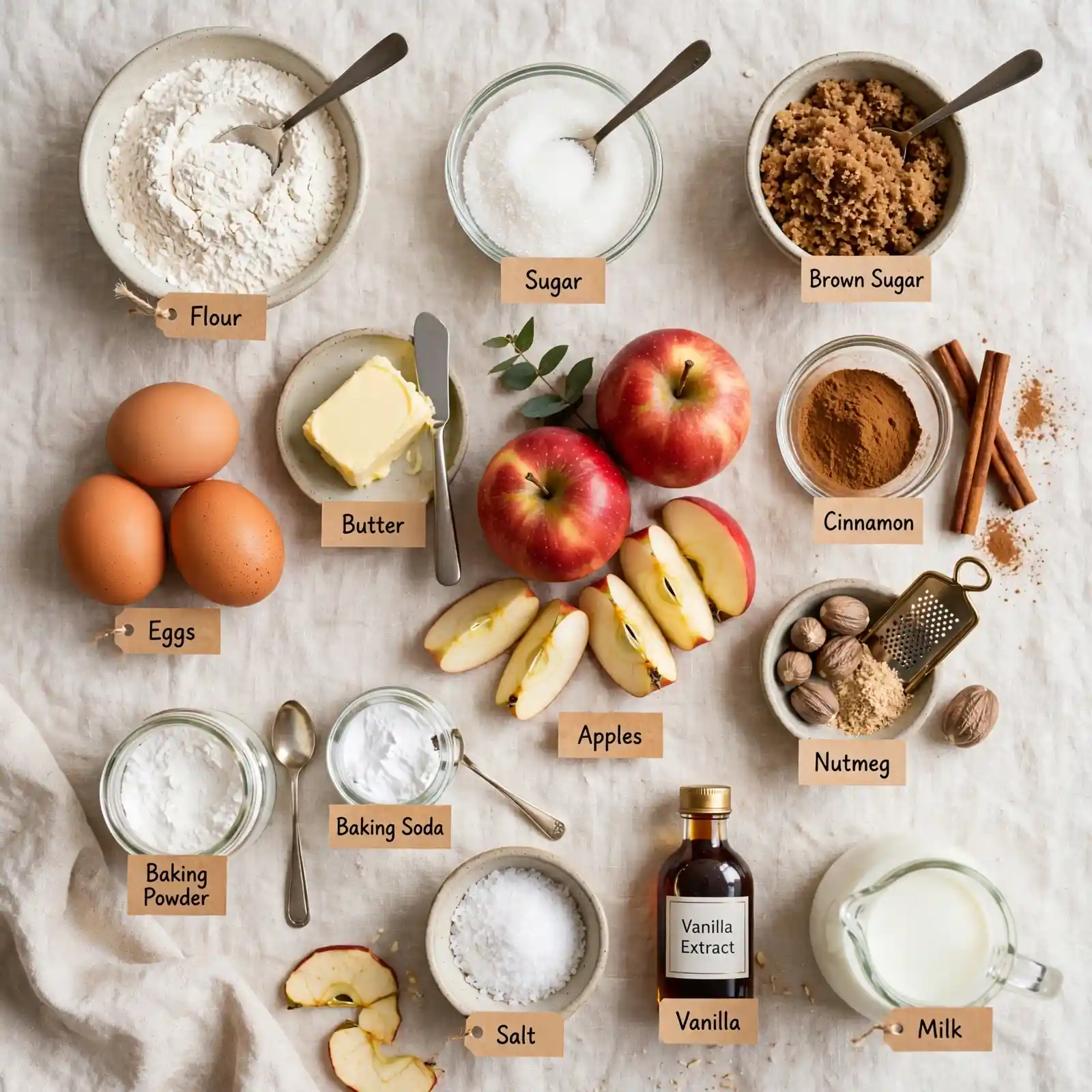 Ingredients of Apple Bread Recipe