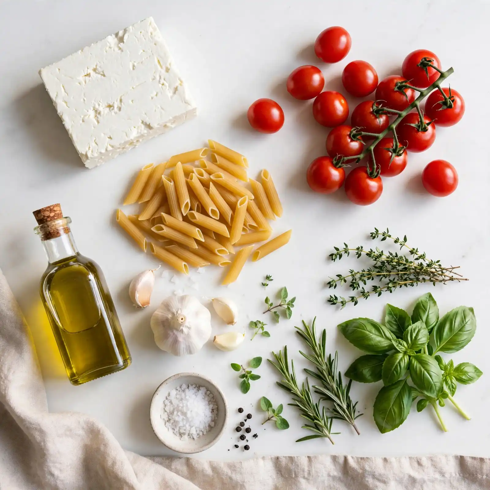 The Creamiest Baked Feta Pasta That Disappears Off the Table 2 Ingredients of Baked Feta Pasta