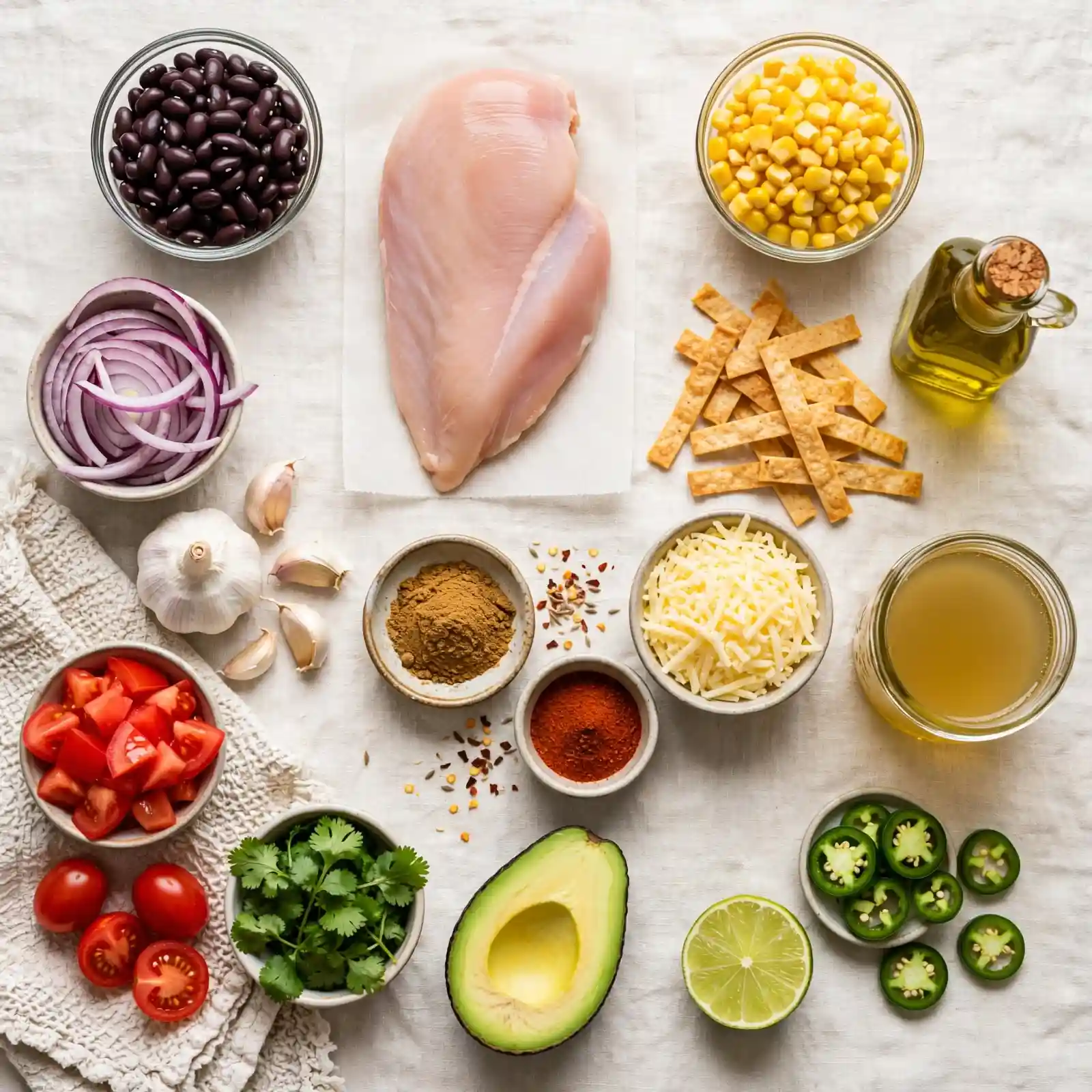 The Coziest Chicken Tortilla Soup Recipe for Chilly Weeknights 2 Ingredients of Chicken Tortilla Soup Recipe