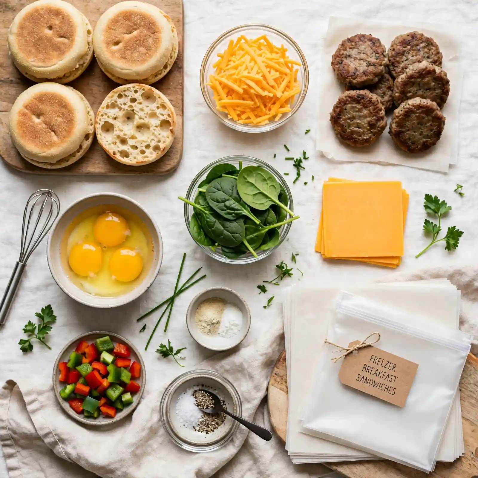 Ingredients of Freezer Breakfast Sandwiches
