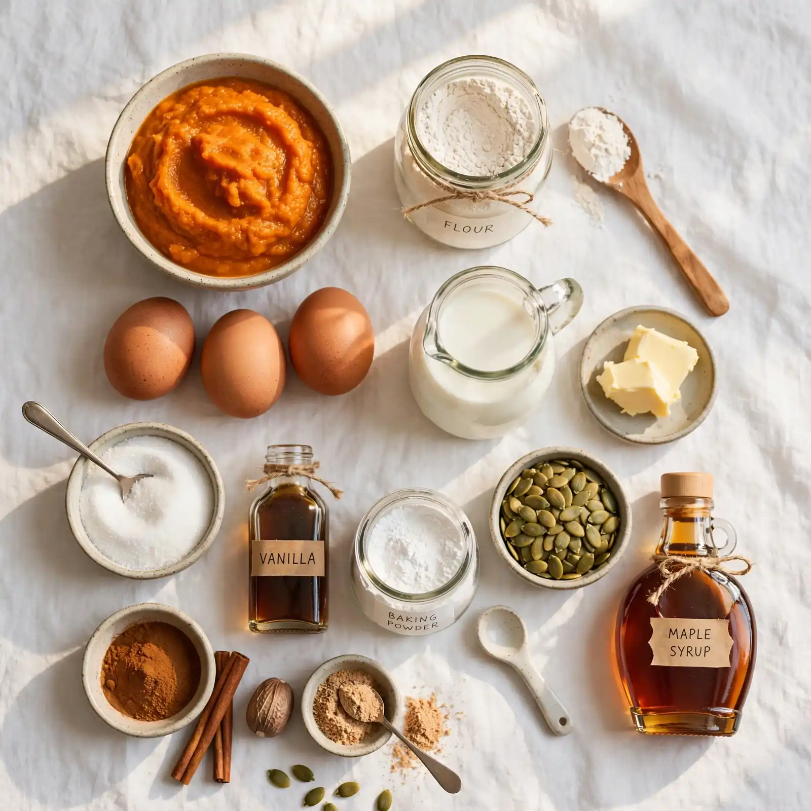 Ingredients of Pumpkin Waffles