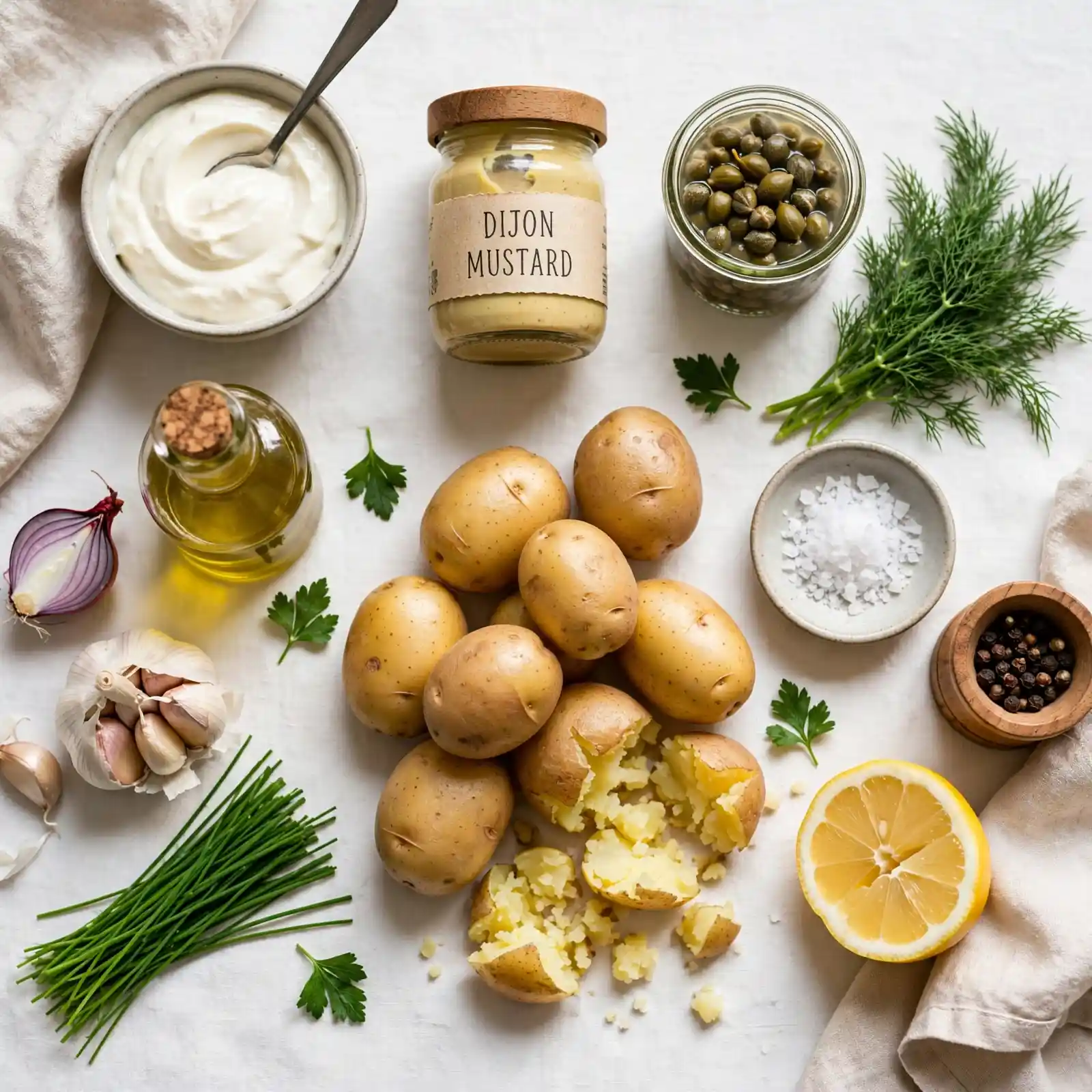 The Crispiest, Creamiest Smashed Potato Salad Everyone Will Ask You to Bring Again 2 Ingredients of Smashed Potato Salad
