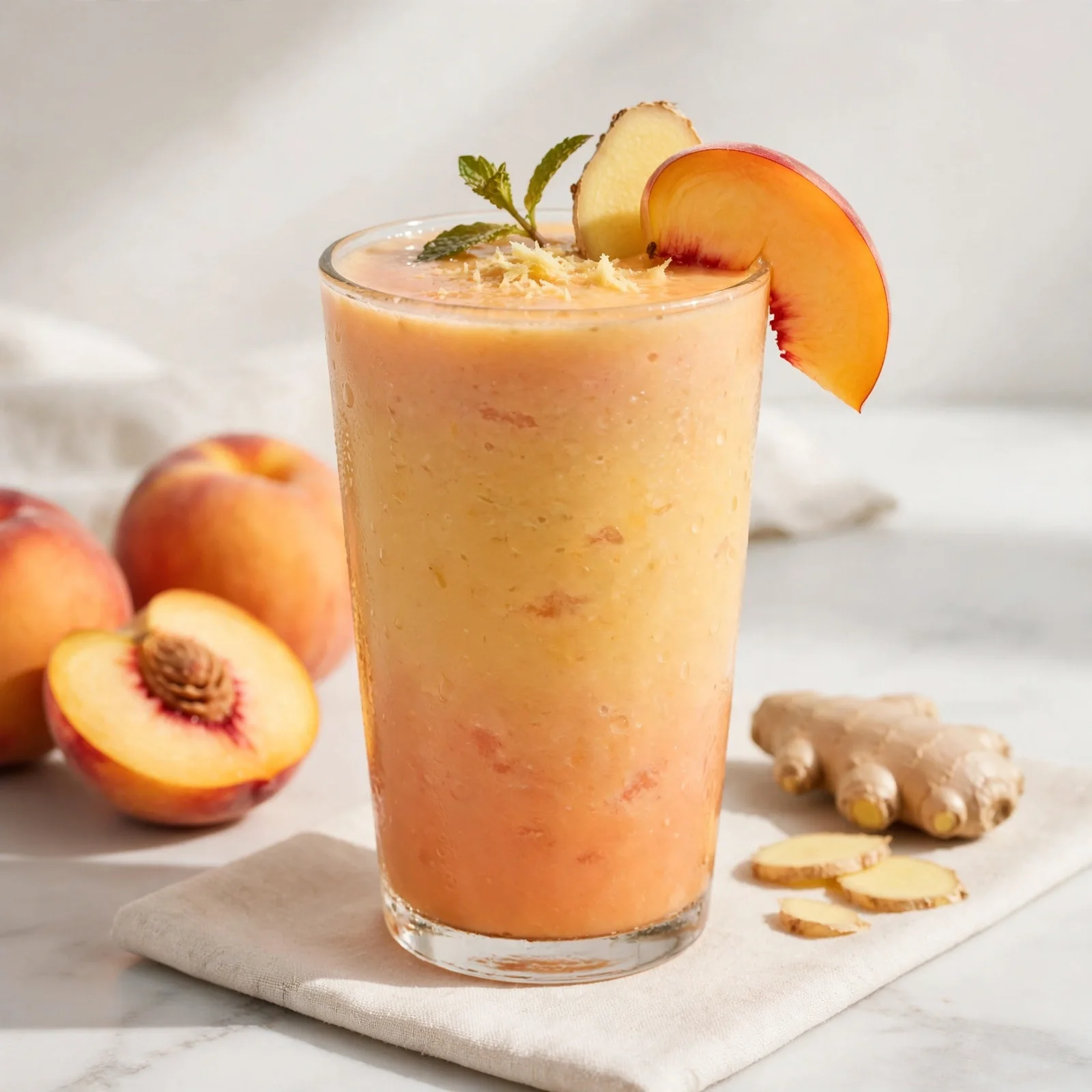 10 Easy Smoothie Recipes That Make You Actually Want to Wake Up in the Morning 7 Peach Ginger Sunrise Smoothie