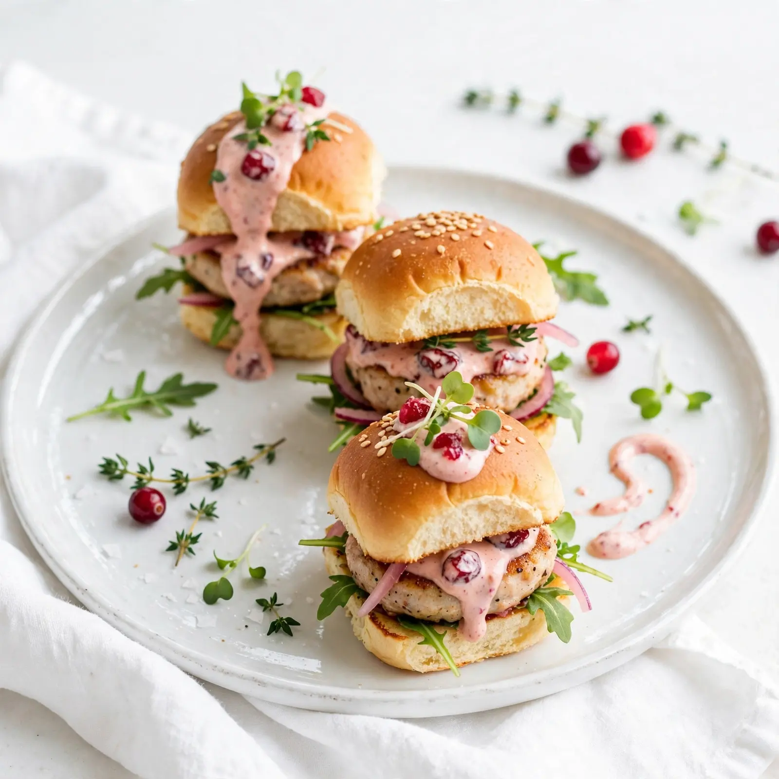Turkey Sliders with Cranberry Aioli