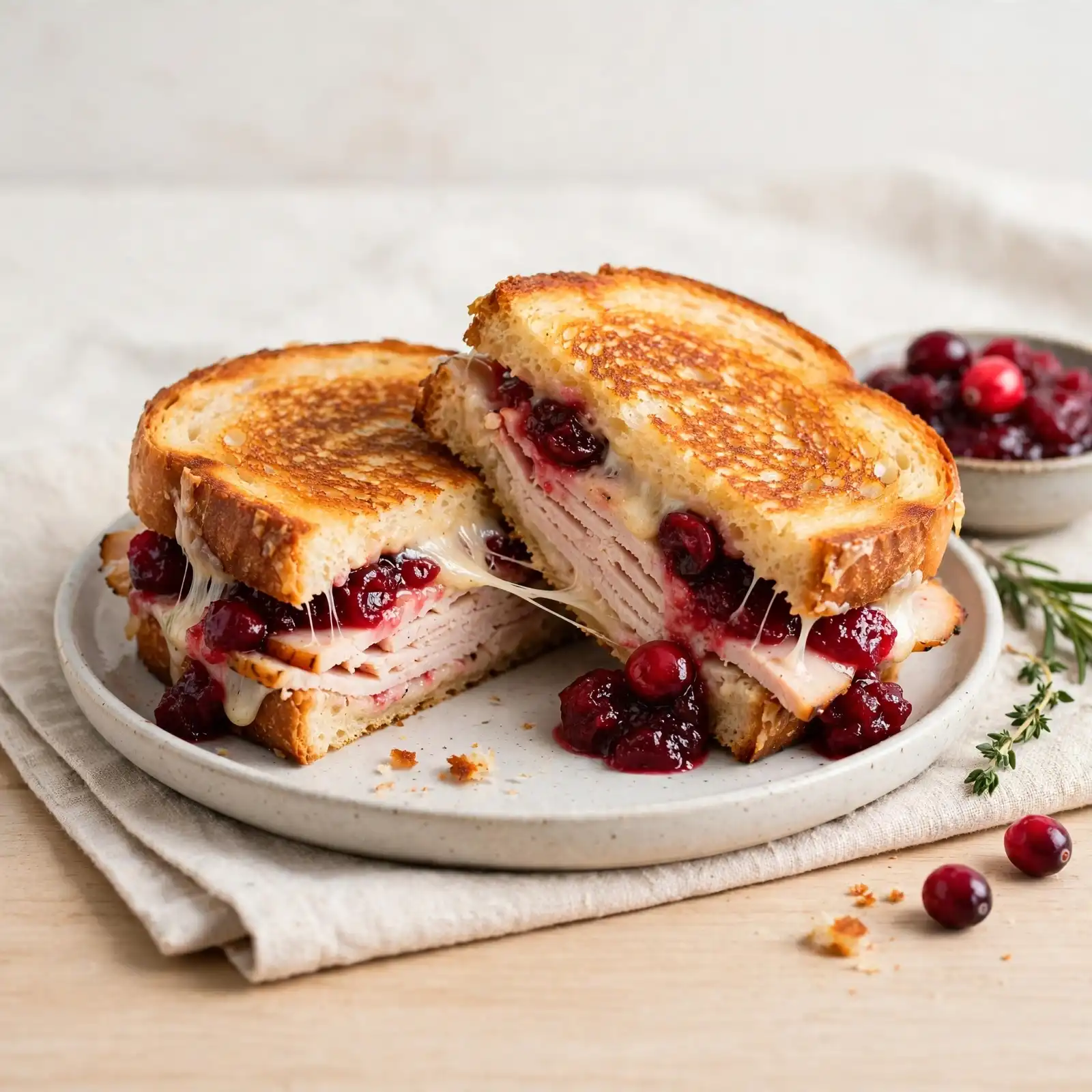 Turkey and Cranberry Grilled Cheese